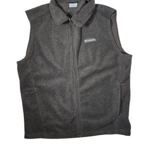 Columbia Gray Fleece Full Zip Vest Men's Size Large